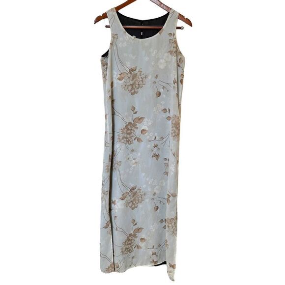 Floral Ditsy Versatile WimsyGoth Black Shift Maxi Sleeveless Boho Vintage Dress - Picture 9 of 13